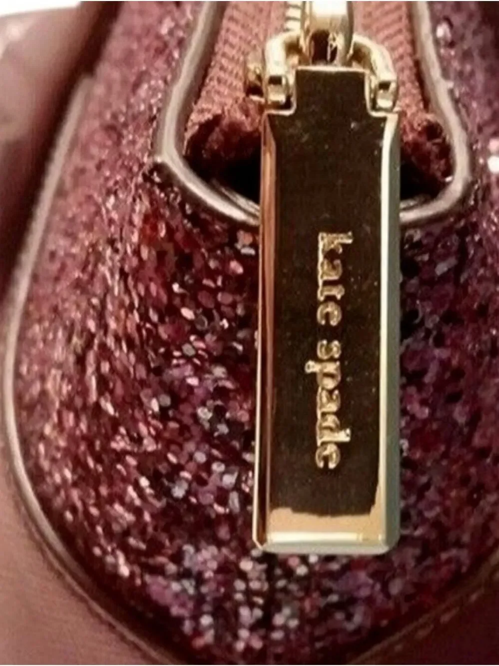 Kate Spade NWT Glitter Trim Tote – Burgundy / Wine